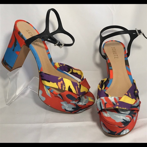 SCHUTZ Shoes - Schutz Colorful Strappy Platform Sandals 8